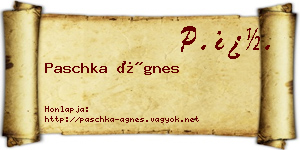 Paschka Ágnes névjegykártya